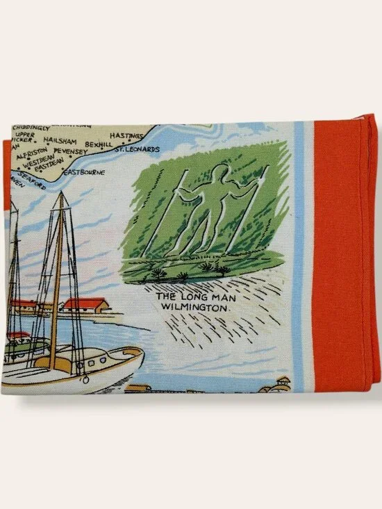 Vintage Sussex 100% Cotton Souvenir Tea Towel - Picture 5 of 6